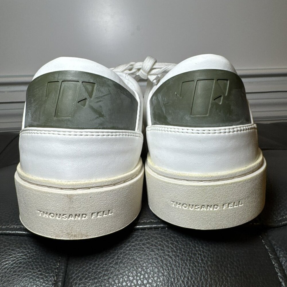 Thousand Fell Sneakers Mens 11.5 White Faux Leather Low Top Lace Up Trainer - Picture 3 of 7